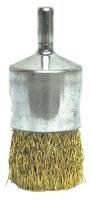 33M608 Wire End Brush, 1  D, Brass, 1/4 In Shank