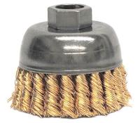 33M614 Wire Cup Brush, 2 3/4 D, 5/8-11 AH, Bronze