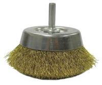 33M616 Cup Brush, 2 3/4  D, Brass, 1/4 In Shank