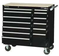 33M638 Rolling Cabinet, 41-3/8 x 20 x42 In, Black