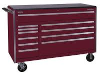 33M657 Rolling Cabinet, 53x24x43-1/2 In, Burgundy