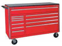 33M658 Rolling Cabinet, 53 x 24 x 43-1/2 In, Red