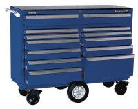33M661 Rolling Cabinet, 57-1/4x20x43-1/2 In, Blue