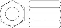 33P066 Hex Coupling Nut, Low Carbon, 3/4-5, PK4