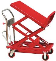 33W290 Scissor Lift Cart, 600 lb., Steel, Tilt