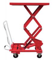 33W295 Scissor Lift Cart, 660 lb., Steel, Fixed