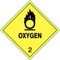33W829 Label, Oxygen, 4 In x 4 In, 500 Labels