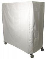 33Y384 Cart Cover, 48x24x62, White, Vinyl, Zipper