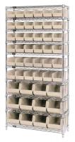 33Z149 Bin Shelving, Wire, 36X14, 48 Bins, Ivory