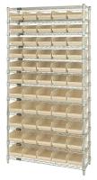 33Z161 Bin Shelving, Wire, 36X12, 55 Bins, Ivory