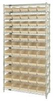 33Z167 Bin Shelving, Wire, 36X18, 55 Bins, Ivory