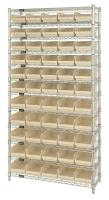 33Z171 Bin Shelving, Wire, 36X24, 55 Bins, Ivory