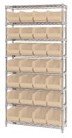 33Z202 Bin Shelving, Wire, 36X14, 28 Bins, Ivory