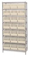 33Z214 Bin Shelving, Wire, 36X18, 21 Bins, Ivory