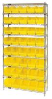 33Z231 Bin Shelving, Wire, 36X24, 40 Bins, Yellow