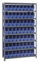 33Z250 Bin Shelving, Solid, 36X18, 56 Bins, Blue