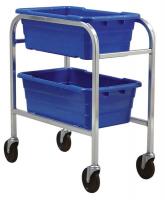 33Z261 Cross Stack Tub Rack w/2 Tubs, Blue