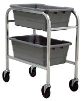 33Z262 Cross Stack Tub Rack w/2 Tubs, Gray