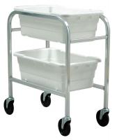 33Z263 Cross Stack Tub Rack w/2 Tubs, White