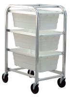 33Z266 Cross Stack Tub Rack w/3 Tubs, White