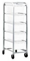 33Z272 Cross Stack Tub Rack w/5 Tubs, White