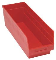 33Z295 Shelf Bin, 17-7/8x6-5/8x8, Red