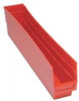 33Z298 Shelf Bin, 23-5/8x4-1/8x8, Red