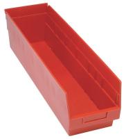 33Z302 Shelf Bin, 23-5/8x6-5/8x8, Red