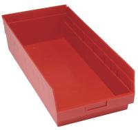 33Z320 Shelf Bin, 23-5/8x11-1/8x8, Red