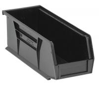 33Z328 Stack/Hang Bin, 10-7/8x4-1/8x4, Black