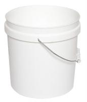 34A231 Plastic Pail, Round, White, Cap 2 Gal