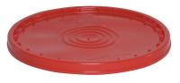 34A235 Plastic Pail Lid, Snap, Round, Red