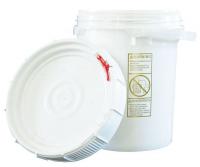 34A250 Plastic Pail, Round, White, Cap 5 Gal