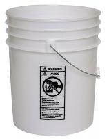 34A268 Plastic Pail, Round, Natural, Cap 5 Gal