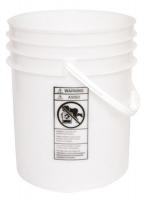 34A269 Plastic Pail, Round, Natural, Cap 5 Gal