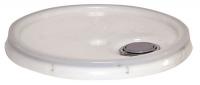 34A273 Plastic Pail Lid, Spout, Round, Natural