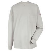 34C666 FR Long Sleeve T-Shirt, 1 Pocket, Gray, M