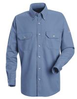 34C673 FR Long Sleeve Shirt, Button, Lt Blue, M