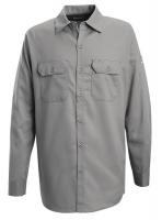 34C826 FR Long Sleeve Shirt, Button, Gray, 2XLT