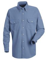 34C837 FR Long Sleeve Shirt, Button, Lt Blue, LT