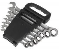 34D939 Ratcheting Wrench Set, Combo, Metric, 7 Pc