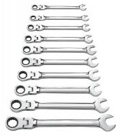 34E311 Ratcheting Wrench Set, Flex, Metric, 10 Pc