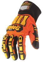 34E347 Mechanics Gloves, Utility, M, Orng/Ylw, PR