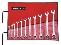 34E410 Ratcheting Wrench Set, SAE, 11 Pc