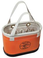 34E635 Tool Bucket, Handle, 14x7x10, 15 Pkt, Orange