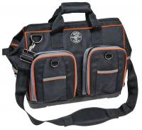 34E647 Electrician ToolBag, 19x6.5x16, 78 Pkt, Blk