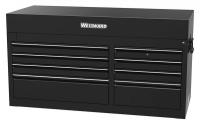 34F762 Top Chest, 41 x 20 x 22 In, 8 Drawer, Black