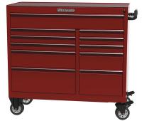 34F764 Rolling Cabinet, 41 x20 x41, 11 Drawer, Red