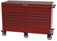 34F770 Rolling Cabinet, 56 x24 x41, 12 Drawer, Red