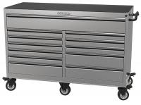 34F779 Rolling Cabinet, 56x24x41 In, 12 Drawer, SS